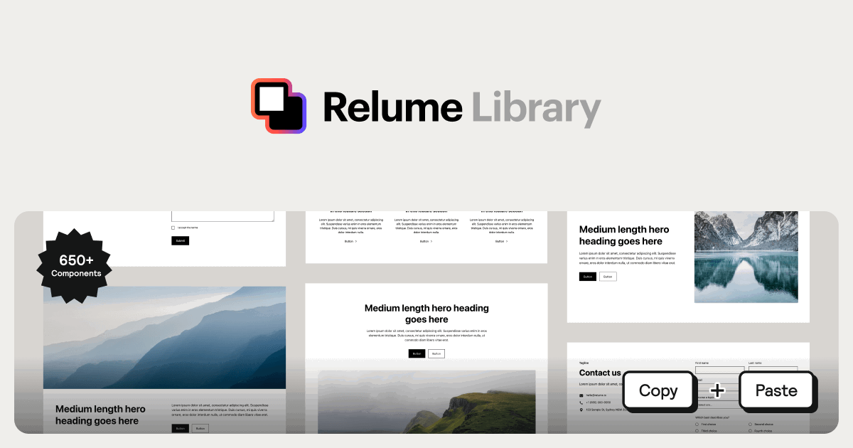 Relume Library | Level up your Webflow workflow