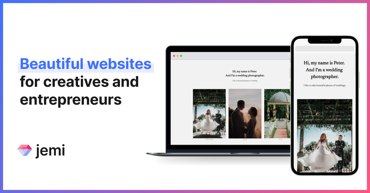 Jemi | Beautiful websites in minutes