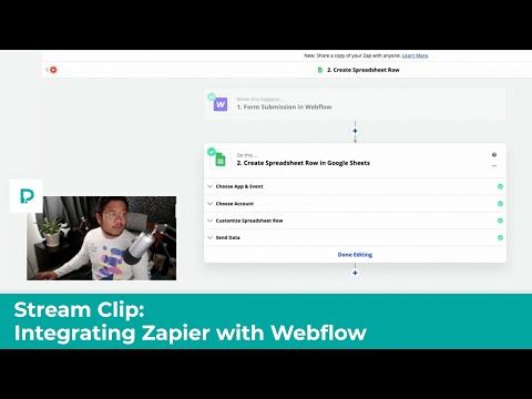 Using Webflow with Zapier - Intro tutorial - Stream clip