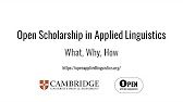 Open Scholarship in Applied Linguistics (9-10 June 2022)