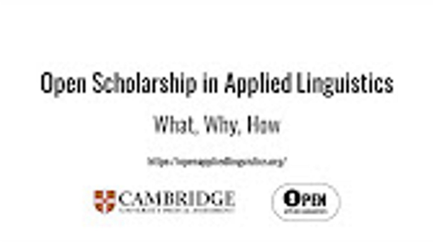 Open Scholarship in Applied Linguistics (9-10 June 2022)