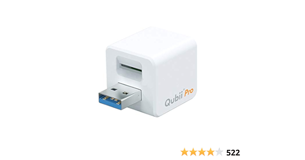 Maktar Qubii Pro ホワイト 充電しながら自動バックアップ iphone usbメモリ ipad 容量不足解消 写真 動画 音楽 連絡先 SNS データ 移行 SDカードリーダー 機種変更 MFi認証 (microSD別売)