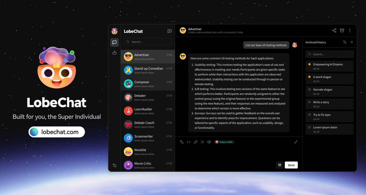 LobeChat: Your personal AI productivity tool for a smarter brain.