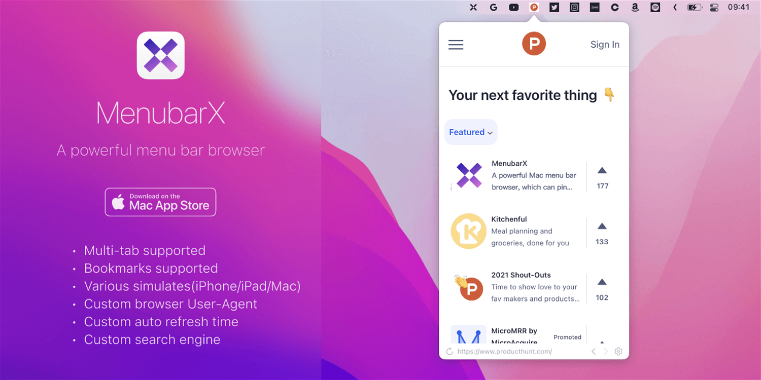 MenubarX - A powerful Mac menu bar browser