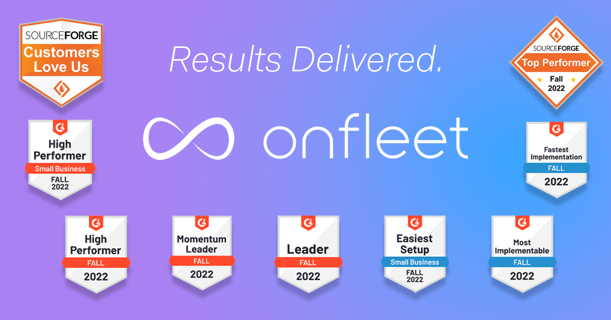 Onfleet honored as top performer by G2 and SourceForge