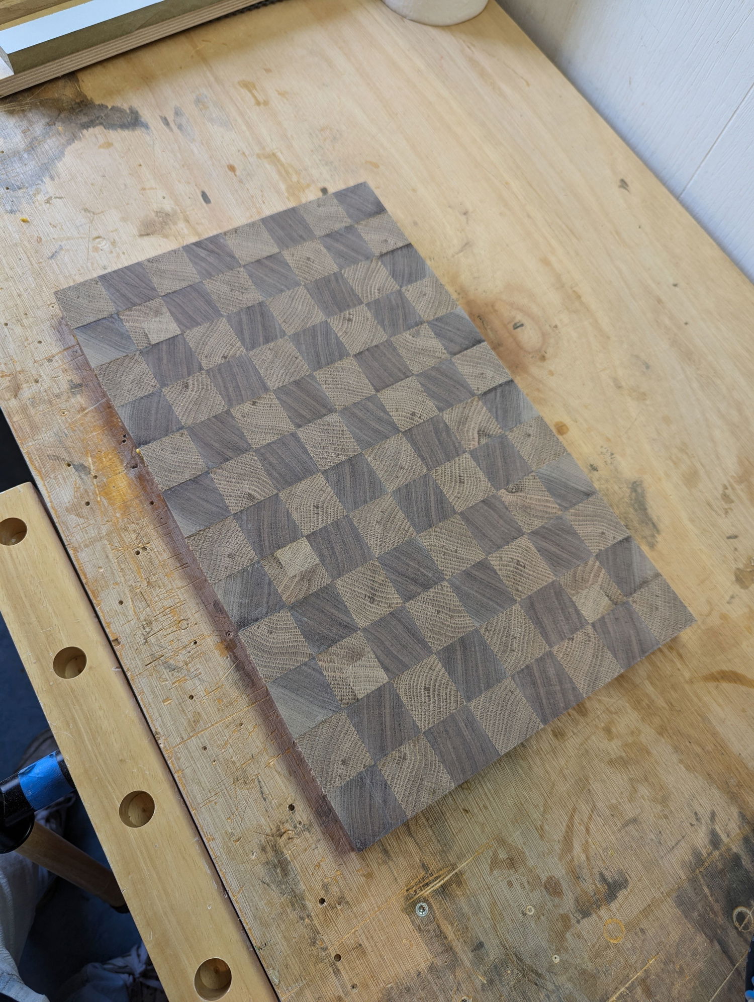 Glued up and ready for flattening. I ran down to my local wood shop and asked if i could use the jointer/planer there which worked out great.