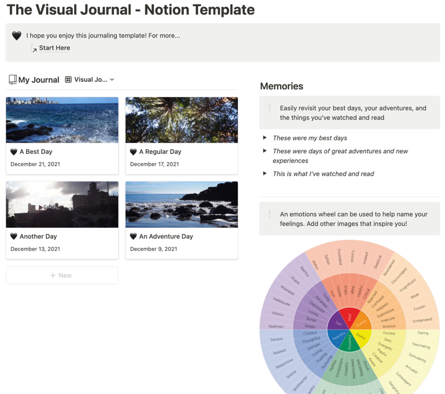 The Visual Journal - Notion Template