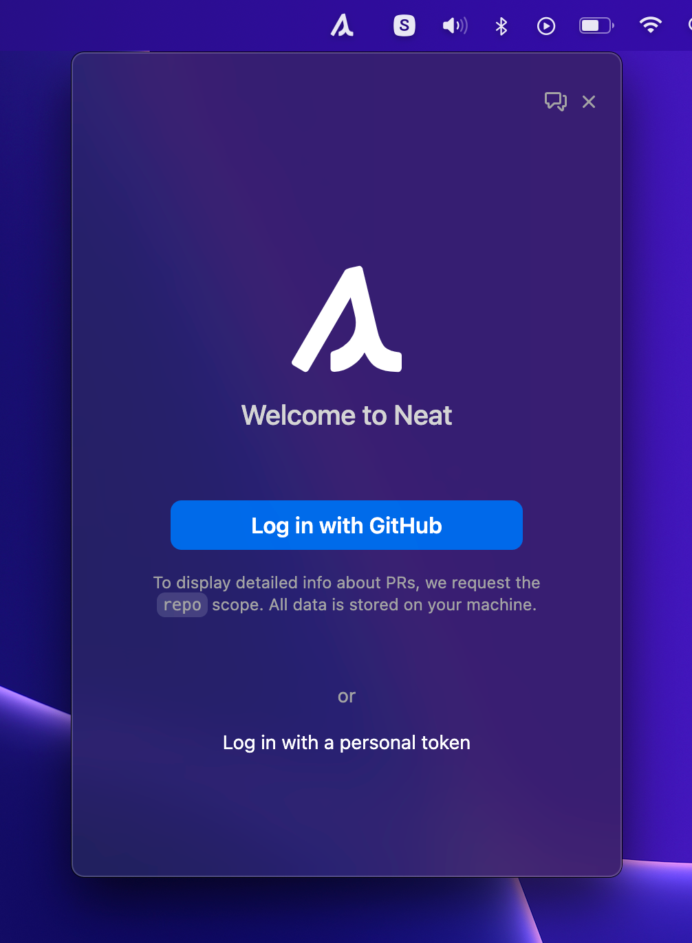 Updated login screen.