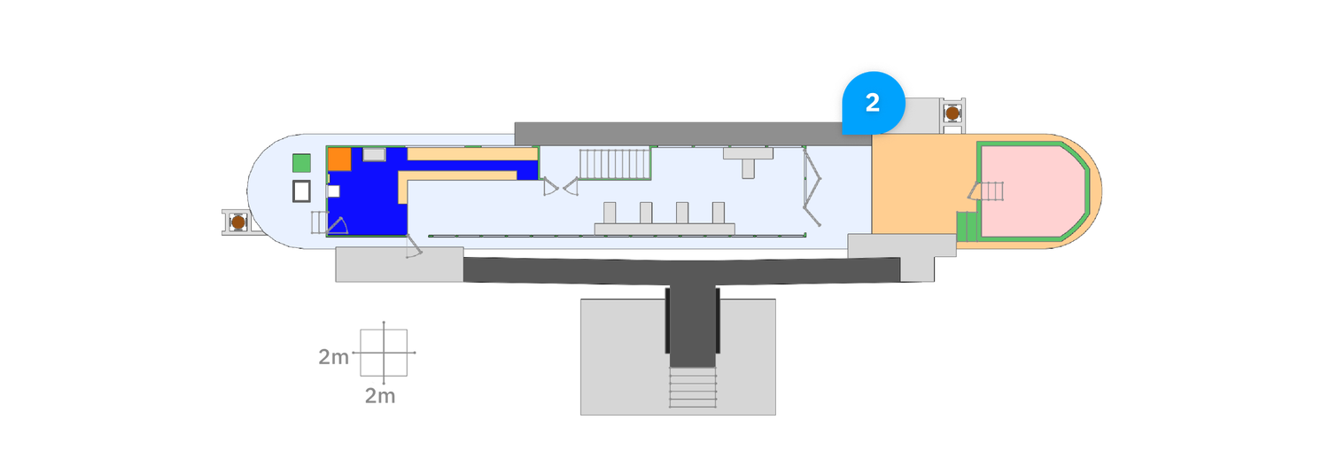 Battersea Barge—Plan of mid-deck
