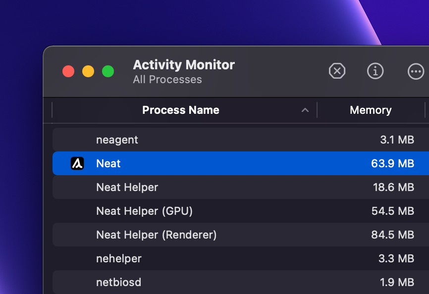 Memory usage of an Electron app. Long way to go.