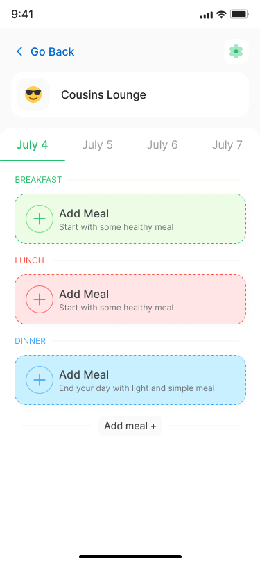 Date-wise Menu Planning