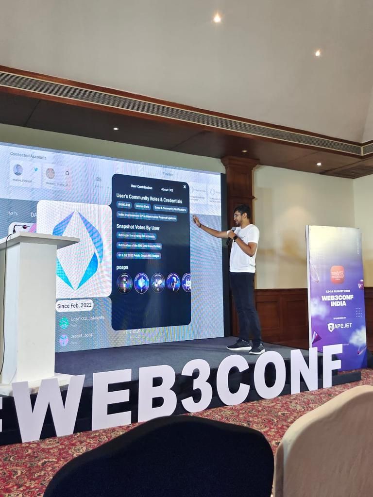 Speaker at web3 conference in goa (biggest web3 conference in India till ye now)