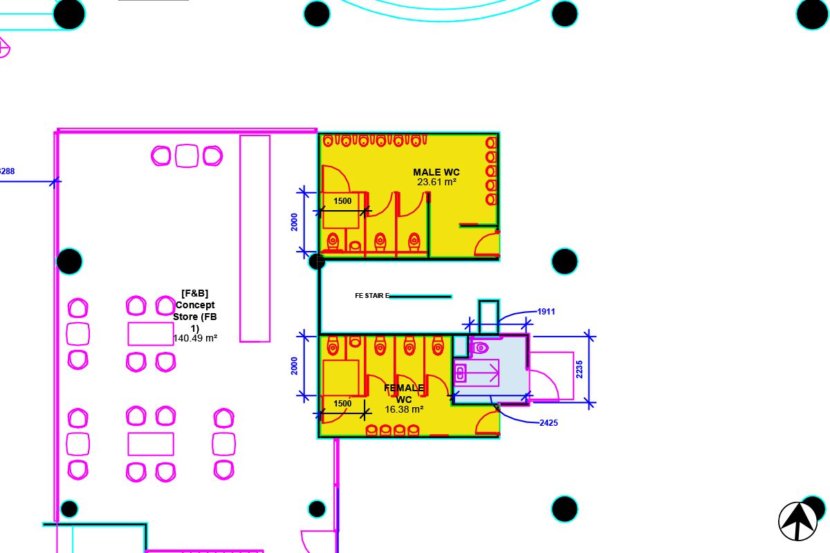 Plan representation for 1st Storey BCA compliance