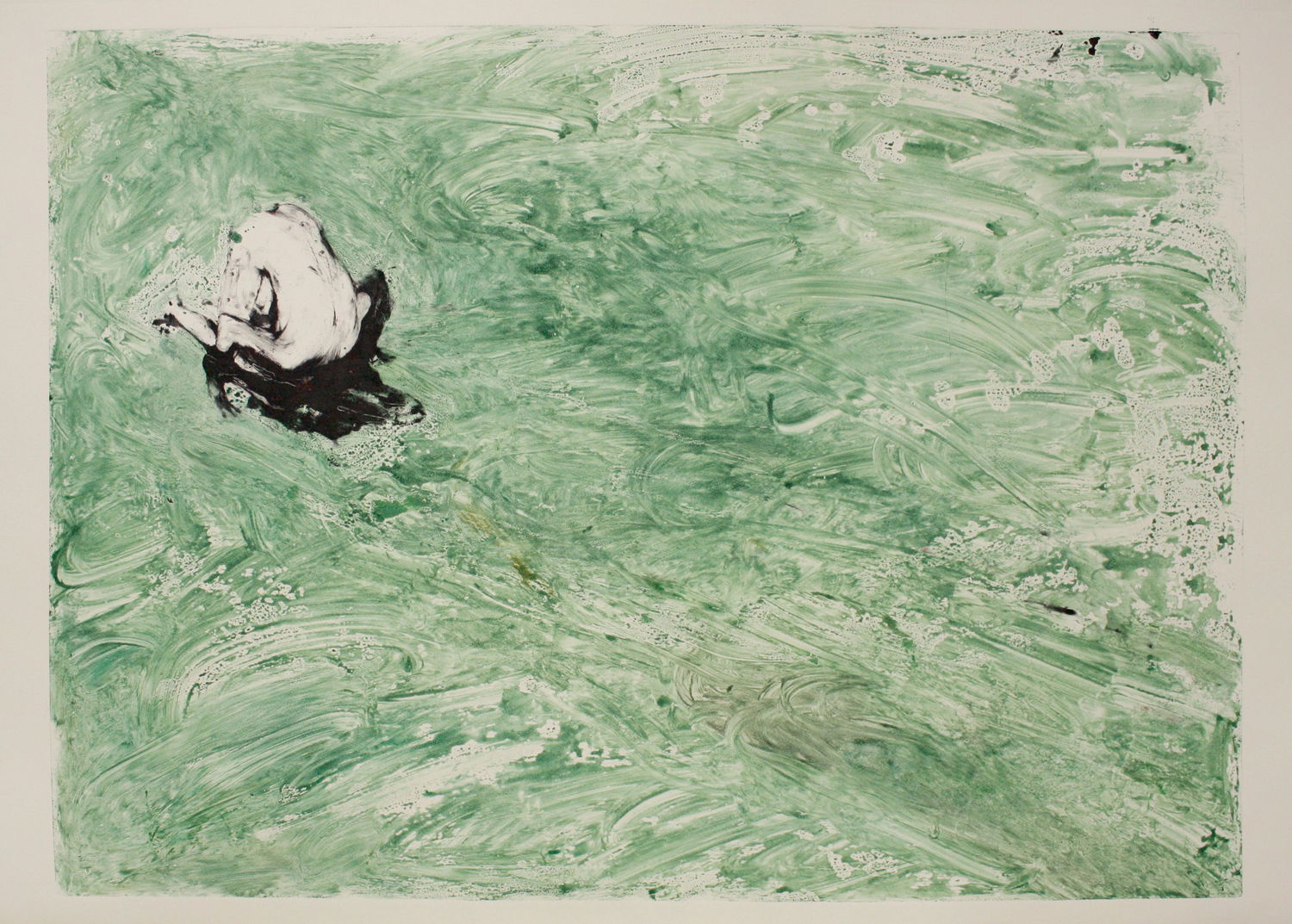 A Hero.
Monotype print, etching ink, light-yellow paper, 70x100 cm, 2021