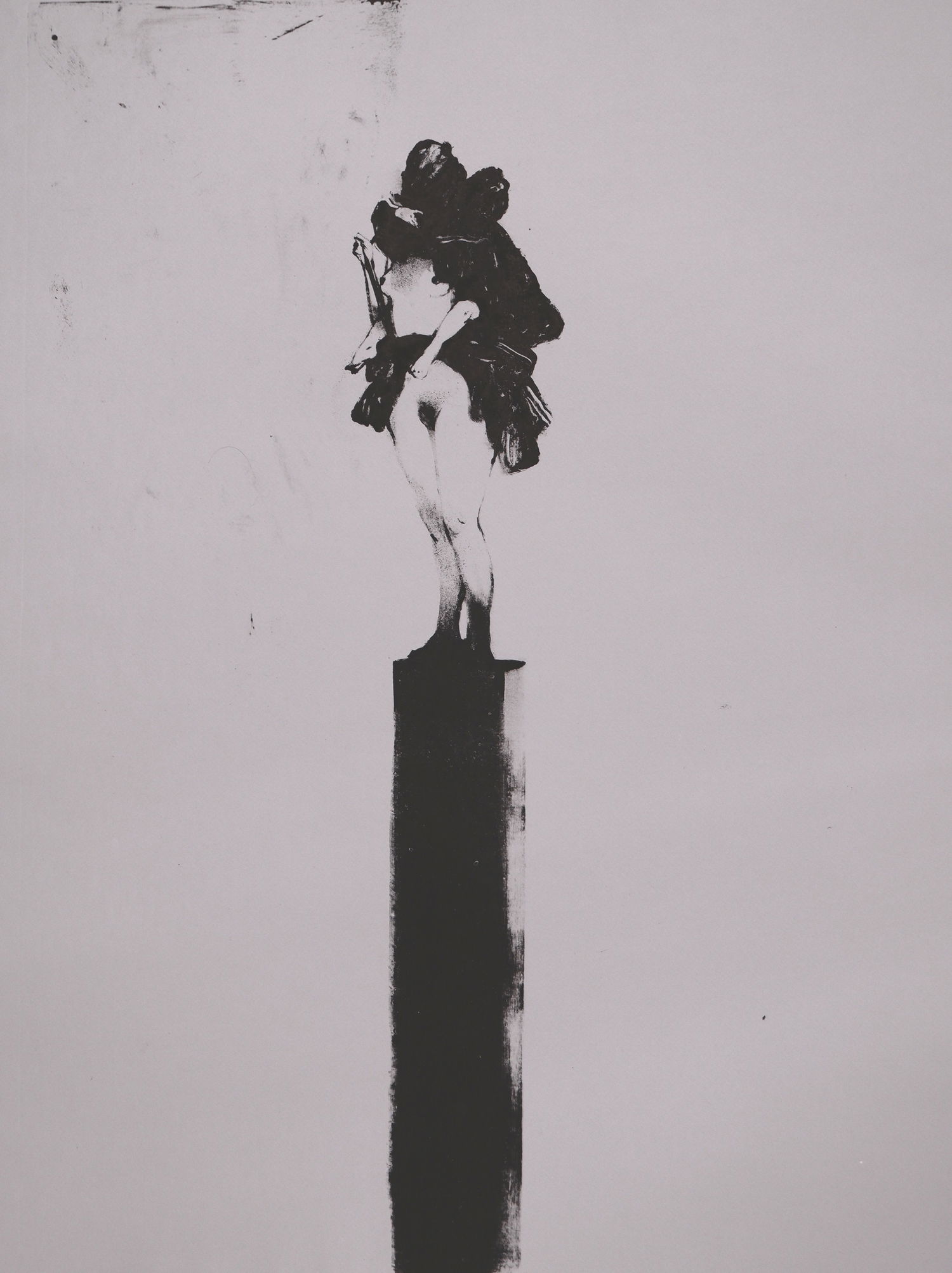 A Woman With a  Child. II. 
Monotype, etching ink, light-grey paper, 70x100 cm, 2021
