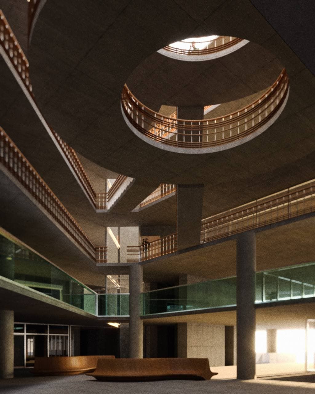 A demonstration of technical prowess — a suspended and cantileveing central staircase connecting Arup’s offices across 3 storeys