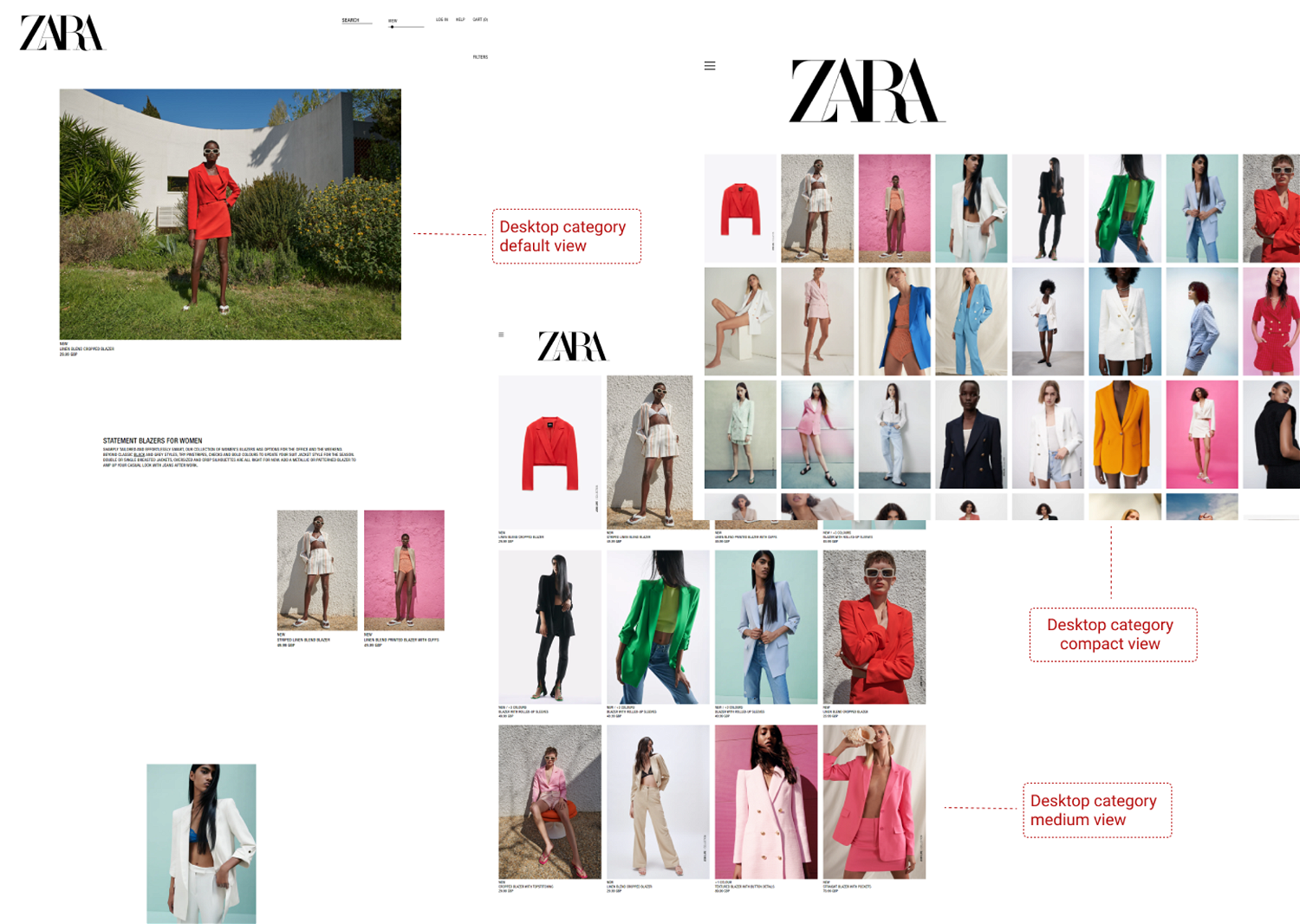 Zara website - desktop version